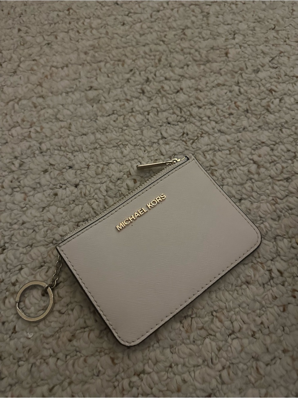 Michael Kors Cream Cardholder Keychain Wallet